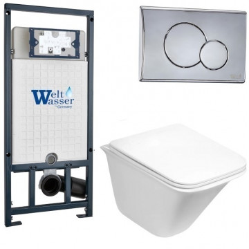 Подвесной унитаз с инсталляцией WeltWasser Marberg 507 / Rotbach 004 GL-WT / MAR 507 RD 10000006986 белый глянцевый