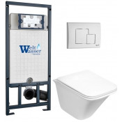 Подвесной унитаз с инсталляцией WeltWasser Marberg 507 / Rotbach 004 GL-WT / MAR 507 SE GL-WT 10000010980 белый глянцевый