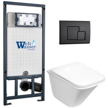 Подвесной унитаз с инсталляцией WeltWasser Marberg 507 / Rotbach 004 GL-WT / MAR 507 SE MT-BL 10000010981 белый глянцевый
