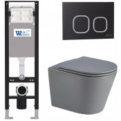 Подвесной унитаз с инсталляцией WeltWasser Amberg 350 / Salzbach 041 MT-GR / Amberg RD-BL 10000012419 серый матовый