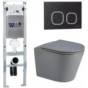 Подвесной унитаз с инсталляцией WeltWasser Amberg 350 ST / Salzbach 041 MT-GR / Amberg RD-BL 10000011088 серый матовый