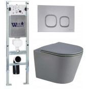 Подвесной унитаз с инсталляцией WeltWasser Amberg 350 ST / Salzbach 041 MT-GR / Amberg RD-CR 10000011089 серый матовый