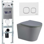 Подвесной унитаз с инсталляцией WeltWasser Amberg 350 ST / Salzbach 041 MT-GR / Amberg RD-WT 10000011091 серый матовый