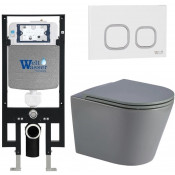 Подвесной унитаз с инсталляцией WeltWasser Amberg 497 / Salzbach 041 MT-GR / Amberg RD-WT 10000011096 серый матовый