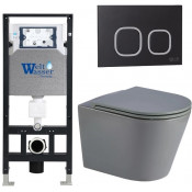 Подвесной унитаз с инсталляцией WeltWasser Amberg 506 / Salzbach 041 MT-GR / Amberg RD-BL 10000011108 серый матовый