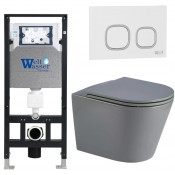 Подвесной унитаз с инсталляцией WeltWasser Amberg 506 / Salzbach 041 MT-GR / Amberg RD-WT 10000011111 серый матовый