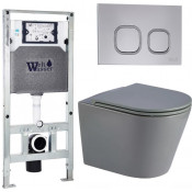 Подвесной унитаз с инсталляцией WeltWasser Amberg 506 ST / Salzbach 041 MT-GR / Amberg RD-CR 10000011104 серый матовый