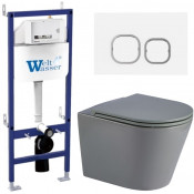 Подвесной унитаз с инсталляцией WeltWasser Bamberg 460 / Salzbach 041 MT-GR / Bamberg WT 10000013510 серый матовый