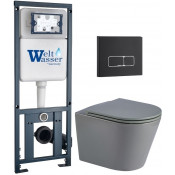 Подвесной унитаз с инсталляцией WeltWasser Marberg 410 / Salzbach 041 MT-GR / MAR 410 SE MT-BL 10000011118 серый матовый