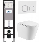 Подвесной унитаз с инсталляцией WeltWasser Amberg 350 / Salzbach 043 GL-WT / Amberg RD-WT 10000012427 белый глянцевый