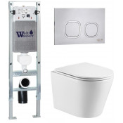 Подвесной унитаз с инсталляцией WeltWasser Amberg 350 ST / Salzbach 043 GL-WT / Amberg RD-MT CR 10000011486 белый глянцевый