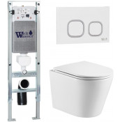 Подвесной унитаз с инсталляцией WeltWasser Amberg 350 ST / Salzbach 043 GL-WT / Amberg RD-WT 10000011487 белый глянцевый