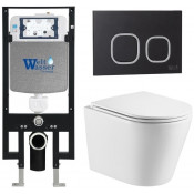 Подвесной унитаз с инсталляцией WeltWasser Amberg 497 / Salzbach 043 GL-WT / Amberg RD-BL 10000011489 белый глянцевый