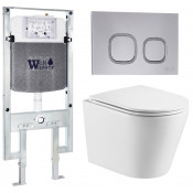 Подвесной унитаз с инсталляцией WeltWasser Amberg 497 ST / Salzbach 043 GL-WT / Amberg RD-CR 10000011495 белый глянцевый