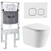 Подвесной унитаз с инсталляцией WeltWasser Amberg 497 ST / Salzbach 043 GL-WT / Amberg RD-WT 10000011497 белый глянцевый