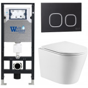 Подвесной унитаз с инсталляцией WeltWasser Amberg 506 / Salzbach 043 GL-WT / Amberg RD-BL 10000011499 белый глянцевый