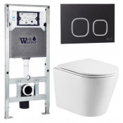 Подвесной унитаз с инсталляцией WeltWasser Amberg 506 ST / Salzbach 043 GL-WT / Amberg RD-BL 10000011504 белый глянцевый