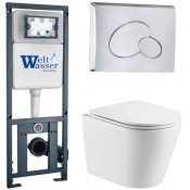 Подвесной унитаз с инсталляцией WeltWasser Marberg 410 / Salzbach 043 GL-WT / MAR 410 RD-CR 10000011508 белый глянцевый