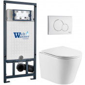 Подвесной унитаз с инсталляцией WeltWasser Marberg 507 / Salzbach 043 GL-WT / MAR 507 RD GL-WT 10000011515 белый глянцевый