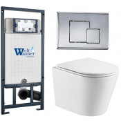 Подвесной унитаз с инсталляцией WeltWasser Marberg 507 / Salzbach 043 GL-WT / MAR 507 SE CR 10000011517 белый глянцевый