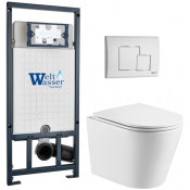 Подвесной унитаз с инсталляцией WeltWasser Marberg 507 / Salzbach 043 GL-WT / MAR 507 SE GL-WT 10000011518 белый глянцевый