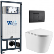 Подвесной унитаз с инсталляцией WeltWasser Marberg 507 / Salzbach 043 GL-WT / MAR 507 SE MT-BL 10000011519 белый глянцевый