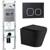 Подвесной унитаз с инсталляцией WeltWasser Amberg 350 ST / Salzbach 043 MT-BL / Amberg RD-BL 10000011522 черный матовый