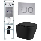 Подвесной унитаз с инсталляцией WeltWasser Amberg 350 ST / Salzbach 043 MT-BL / Amberg RD-CR 10000011523 черный матовый