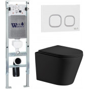 Подвесной унитаз с инсталляцией WeltWasser Amberg 350 ST / Salzbach 043 MT-BL / Amberg RD-WT 10000011525 черный матовый