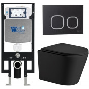 Подвесной унитаз с инсталляцией WeltWasser Amberg 497 / Salzbach 043 MT-BL / Amberg RD-BL 10000011527 черный матовый