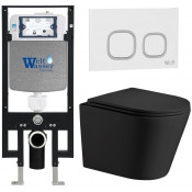 Подвесной унитаз с инсталляцией WeltWasser Amberg 497 / Salzbach 043 MT-BL / Amberg RD-WT 10000011530 черный матовый