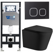 Подвесной унитаз с инсталляцией WeltWasser Amberg 506 / Salzbach 043 MT-BL / Amberg RD-BL 10000011537 черный матовый