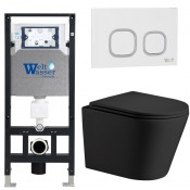 Подвесной унитаз с инсталляцией WeltWasser Amberg 506 / Salzbach 043 MT-BL / Amberg RD-WT 10000011540 черный матовый