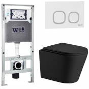 Подвесной унитаз с инсталляцией WeltWasser Amberg 506 ST / Salzbach 043 MT-BL / Amberg RD-WT 10000011545 черный матовый