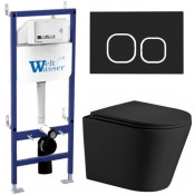 Подвесной унитаз с инсталляцией WeltWasser Bamberg 460 / Salzbach 043 MT-BL / Bamberg BL 10000012941 черный матовый