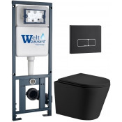 Подвесной унитаз с инсталляцией WeltWasser Marberg 410 / Salzbach 043 MT-BL / MAR 410 SE MT-BL 10000011552 черный матовый