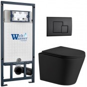 Подвесной унитаз с инсталляцией WeltWasser Marberg 507 / Salzbach 043 MT-BL / MAR 507 SE MT-BL 10000011559 черный матовый