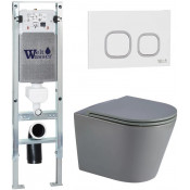 Подвесной унитаз с инсталляцией WeltWasser Amberg 350 ST / Salzbach 043 MT-GR / Amberg RD-WT 10000011565 серый матовый