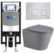 Подвесной унитаз с инсталляцией WeltWasser Amberg 497 / Salzbach 043 MT-GR / Amberg RD-MT CR 10000011569 серый матовый