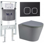 Подвесной унитаз с инсталляцией WeltWasser Amberg 497 ST / Salzbach 043 MT-GR / Amberg RD-BL 10000011572 серый матовый