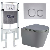 Подвесной унитаз с инсталляцией WeltWasser Amberg 497 ST / Salzbach 043 MT-GR / Amberg RD-CR 10000011573 серый матовый