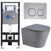 Подвесной унитаз с инсталляцией WeltWasser Amberg 506 / Salzbach 043 MT-GR / Amberg RD-CR 10000011578 серый матовый