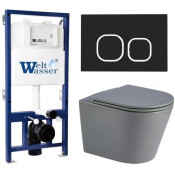 Подвесной унитаз с инсталляцией WeltWasser Bamberg 525 / Salzbach 043 MT-GR / Bamberg BL 10000013525 серый матовый