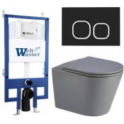 Подвесной унитаз с инсталляцией WeltWasser Bamberg 545 / Salzbach 043 MT-GR / Bamberg BL 10000013528 серый матовый