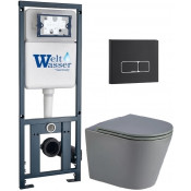 Подвесной унитаз с инсталляцией WeltWasser Marberg 410 / Salzbach 043 MT-GR / MAR 410 SE MT-BL 10000011592 серый матовый