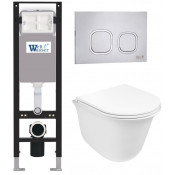Подвесной унитаз с инсталляцией WeltWasser Amberg 350 / Telbach 004 GL-WT / Amberg RD-MT CR 10000012436 белый глянцевый