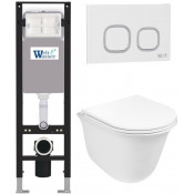 Подвесной унитаз с инсталляцией WeltWasser Amberg 350 / Telbach 004 GL-WT / Amberg RD-WT 10000012437 белый глянцевый