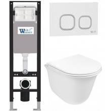Подвесной унитаз с инсталляцией WeltWasser Amberg 350 / Telbach 004 GL-WT / Amberg RD-WT 10000012437 белый глянцевый