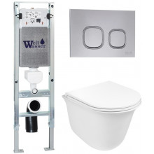 Подвесной унитаз с инсталляцией WeltWasser Amberg 350 ST / Telbach 004 GL-WT / Amberg RD-CR 10000006588 белый глянцевый