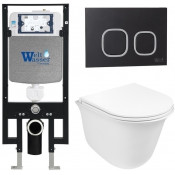 Подвесной унитаз с инсталляцией WeltWasser Amberg 497 / Telbach 004 GL-WT / Amberg RD-BL 10000006675 белый глянцевый
